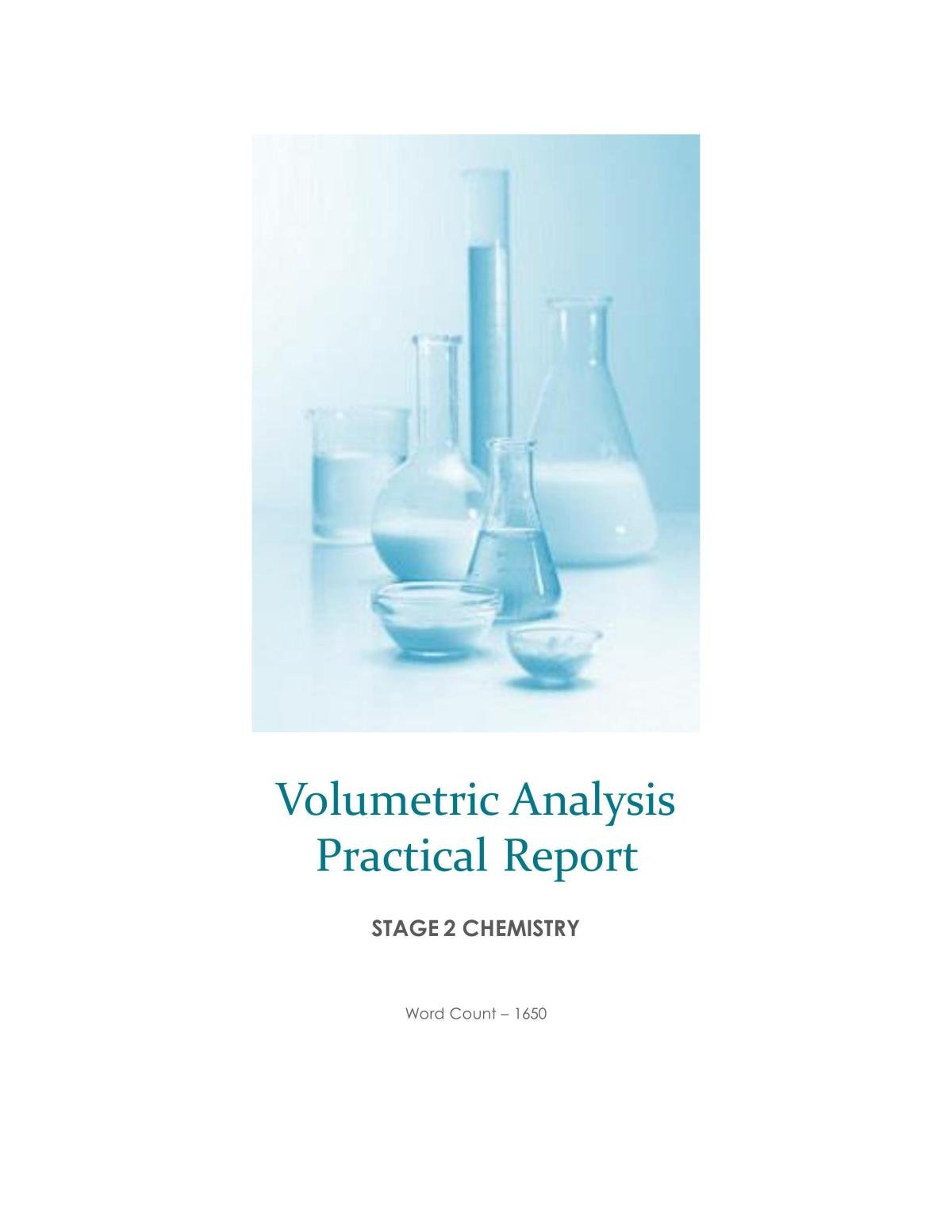 Volumetric Analysis Practical Report - Page 1