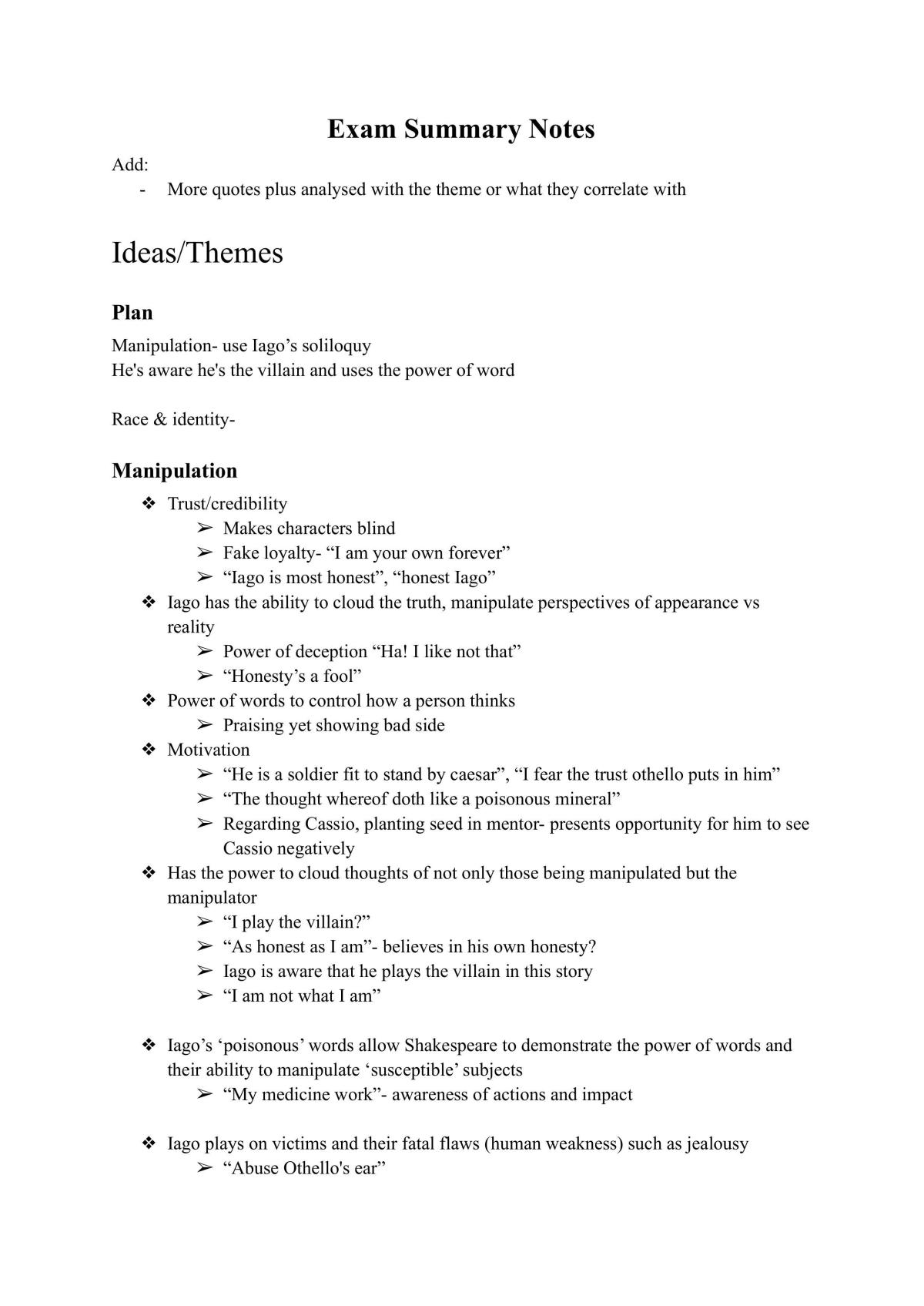 Prelim Advanced English Study Notes - Page 1