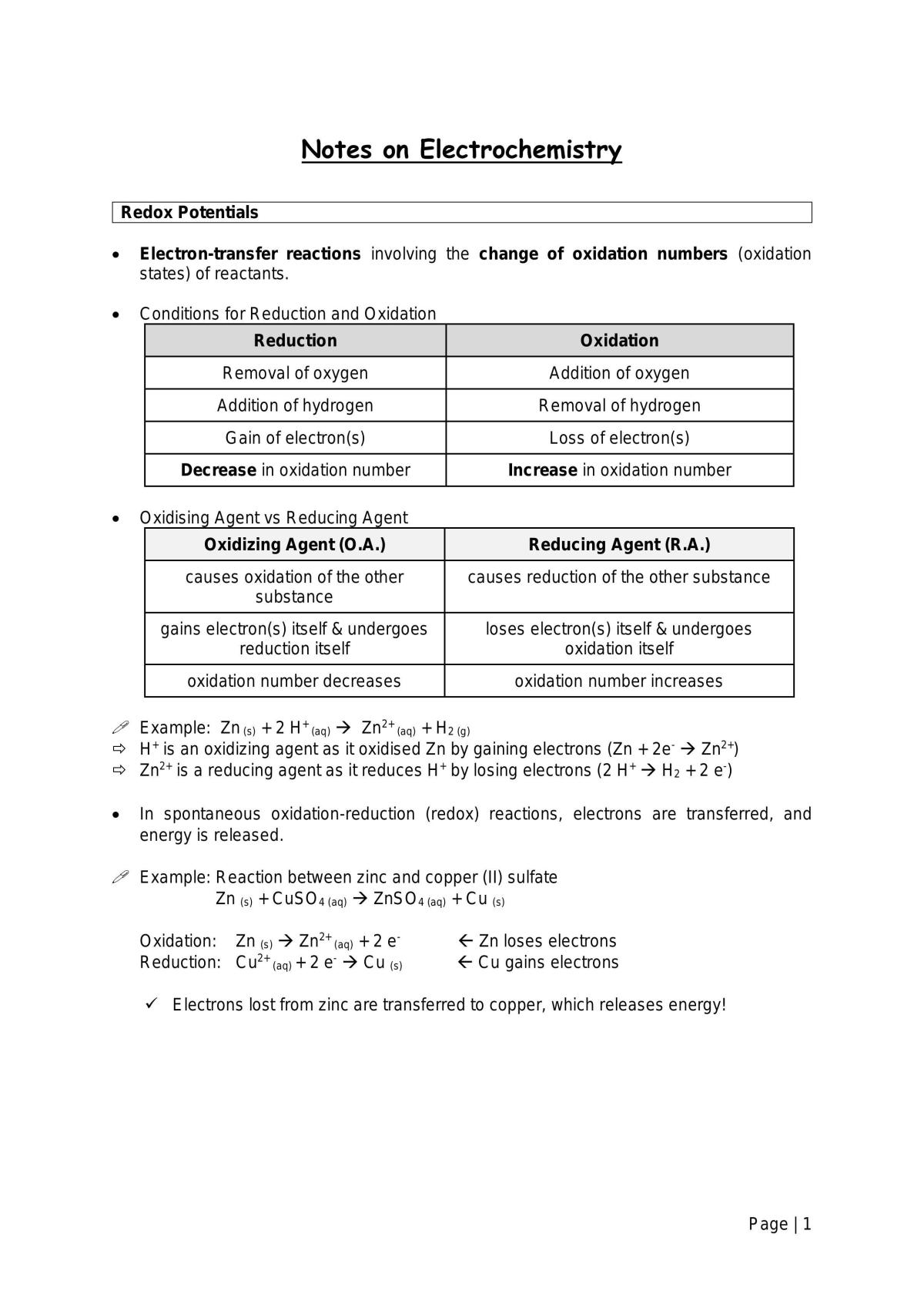 Electrochemistry - Page 1