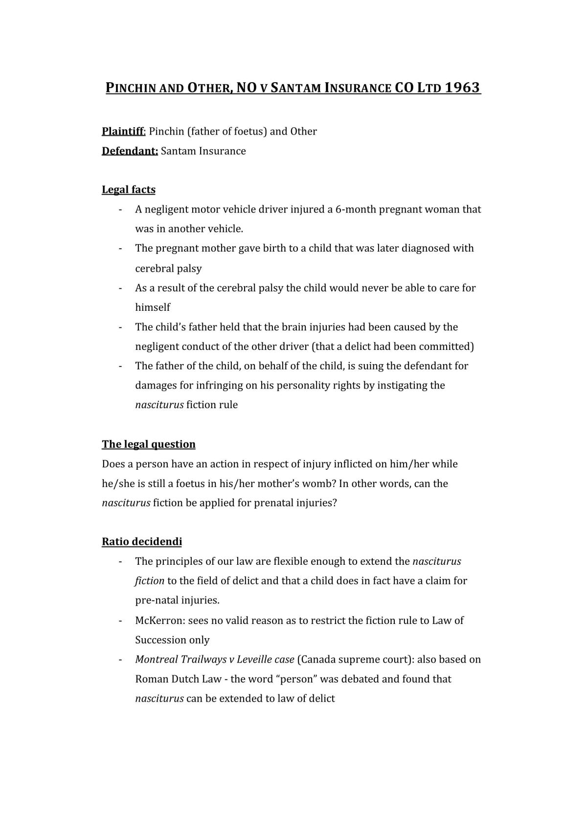 Private Law Study Unit 2-9 case summaries - Page 1