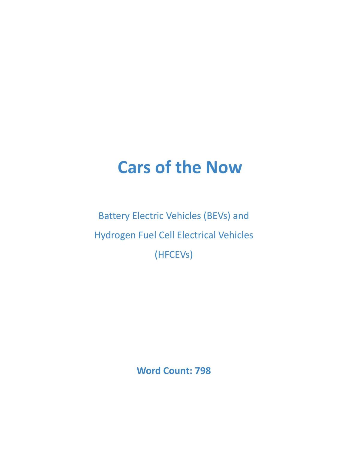 Battery Electric Vehicles and Hydrogen Fuel Cell Electric Vehicles  - Page 1