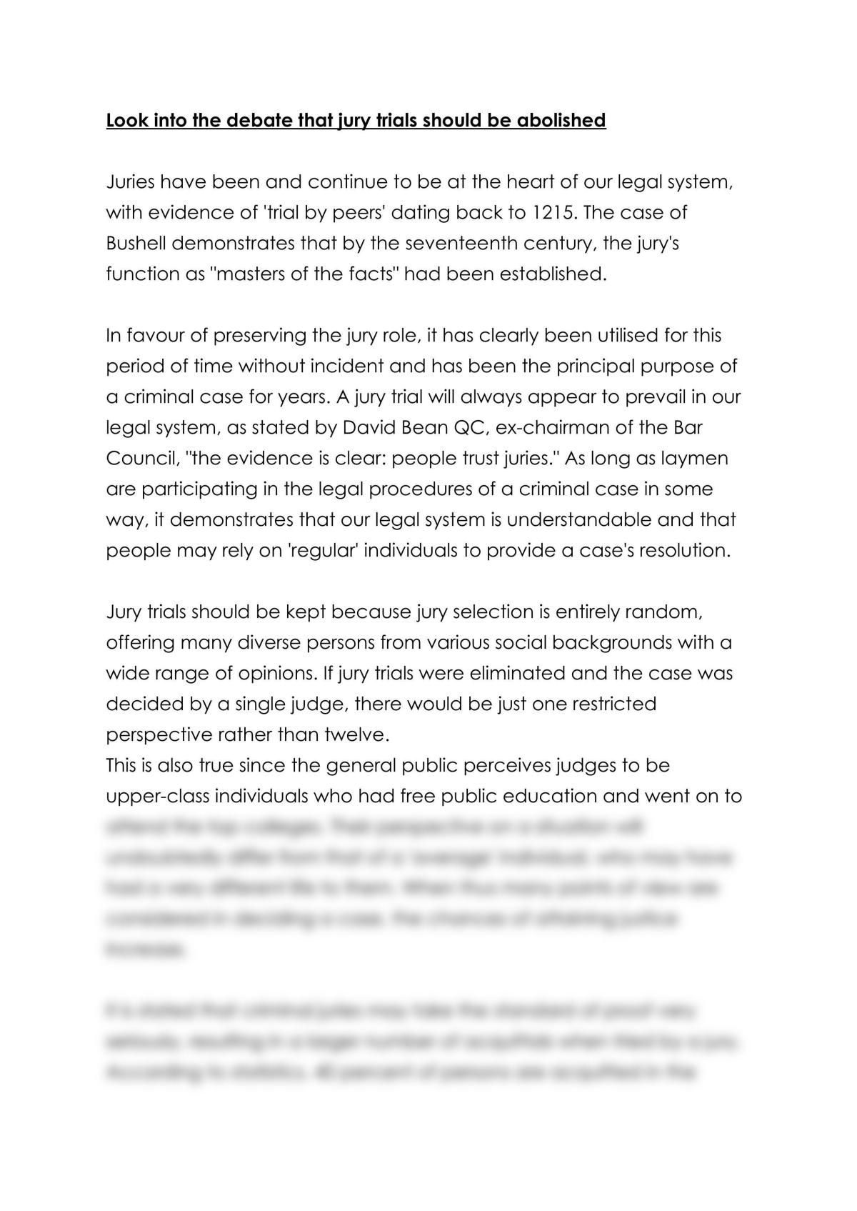 Should Jury Trial be Abolished? - Page 1