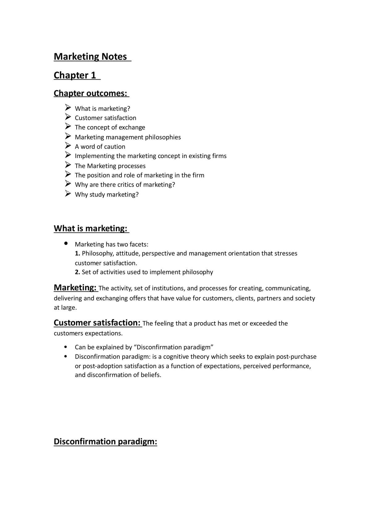 Summary for Marketing Management - Page 1