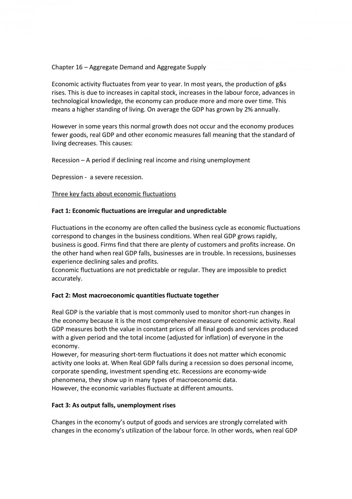 Aggregate Supply And Demand Notes - Page 1