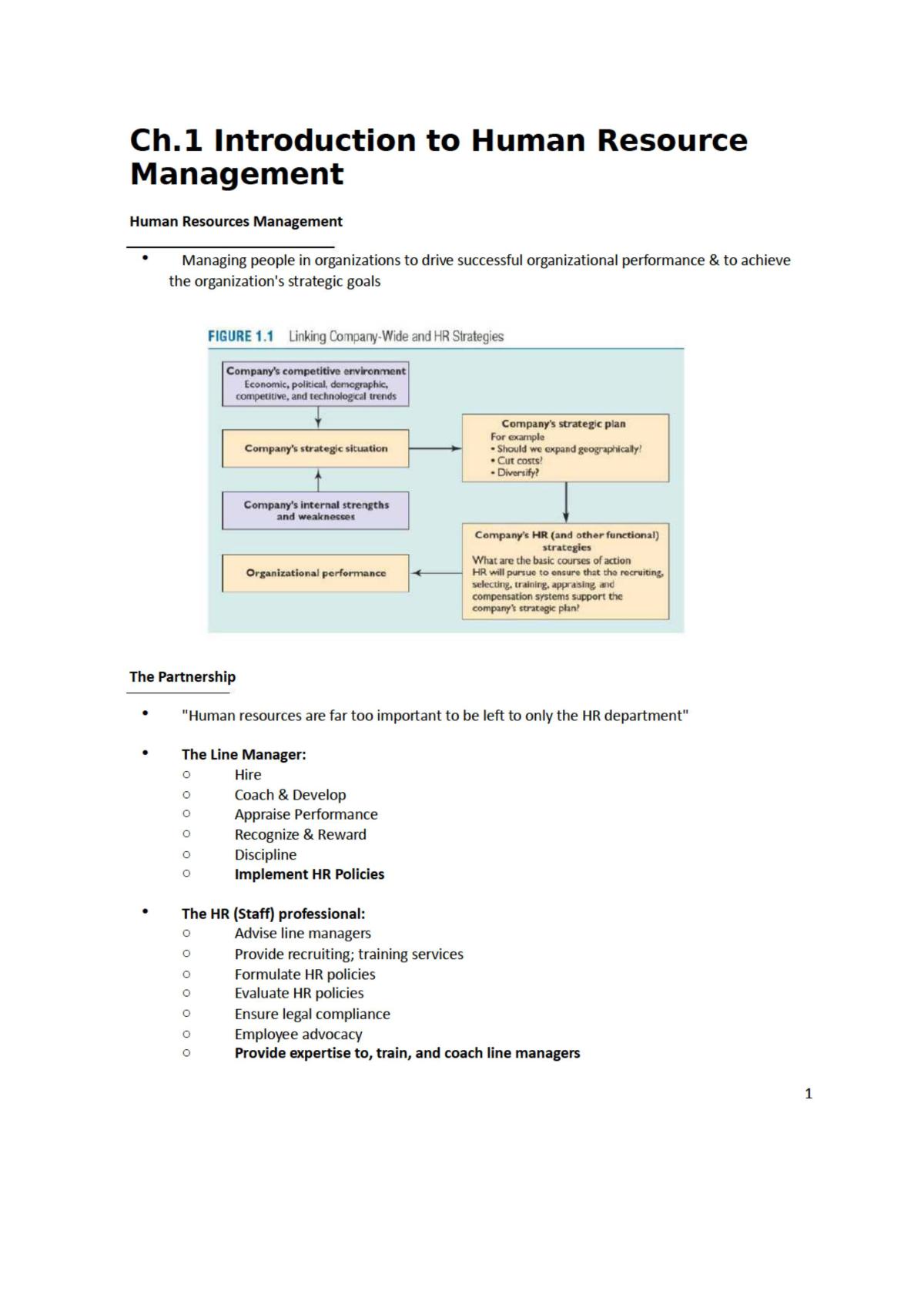 International Human Resources Management Notes - Page 1