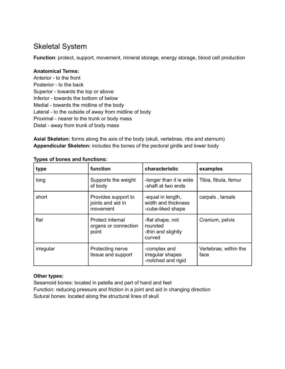 Complete Module 2 Body in Motion Notes - Page 1
