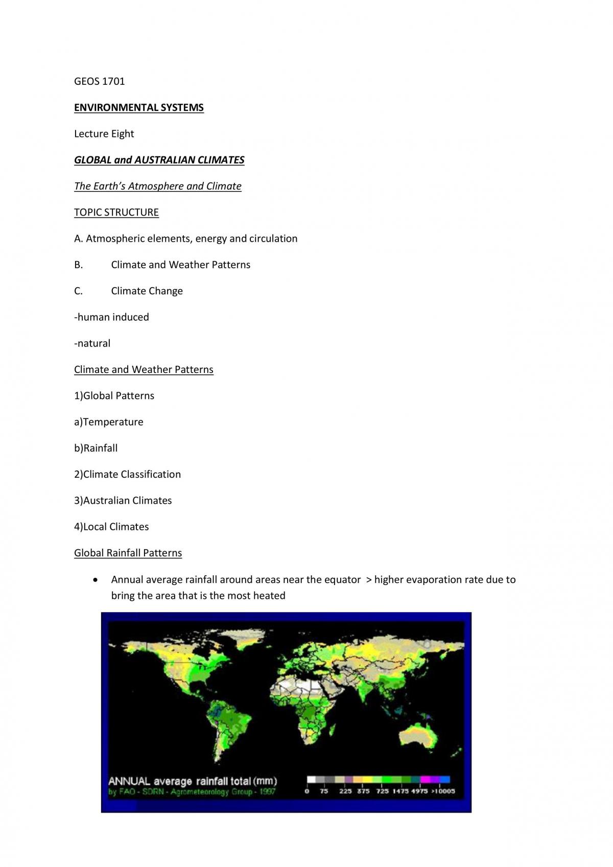 Lecture 8 - Global and Australian Climate Patterns - Page 1