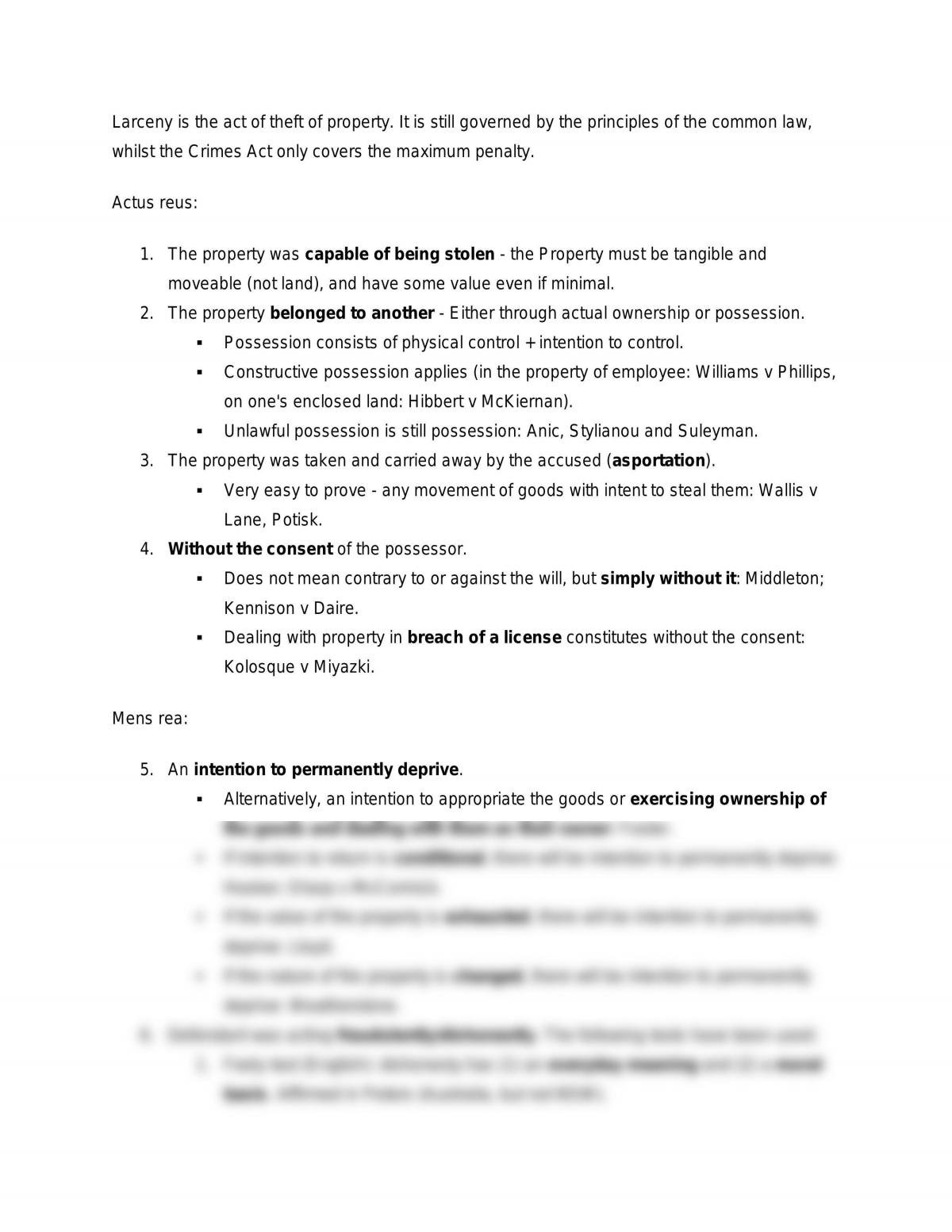 Notes on dishonest acquisition - Page 1