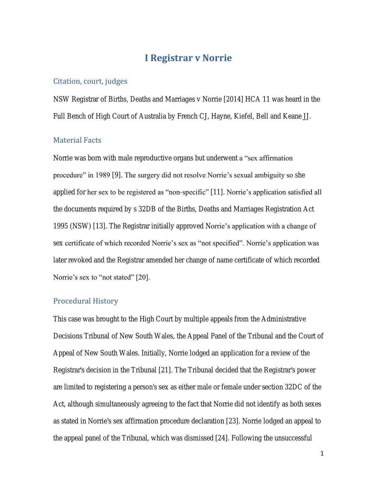 LAWS1006 Case study and essay question  - Page 1