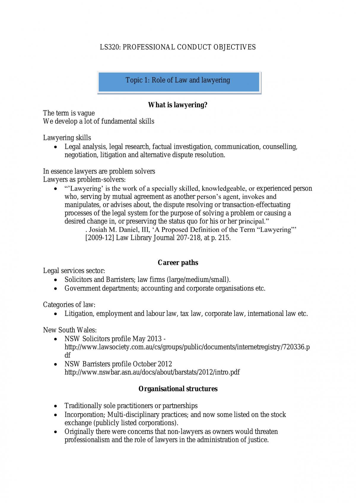 Full notes from LS320 Professional Conduct - Page 1