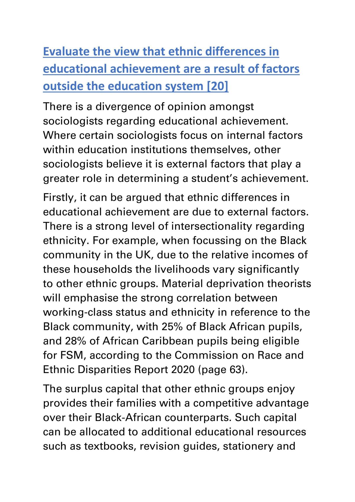 Educational Achievement Ethnicity - Page 1