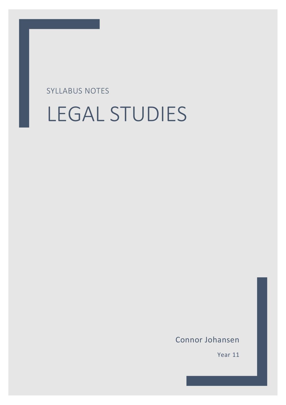Legal Studies Notes 2022 - Page 1