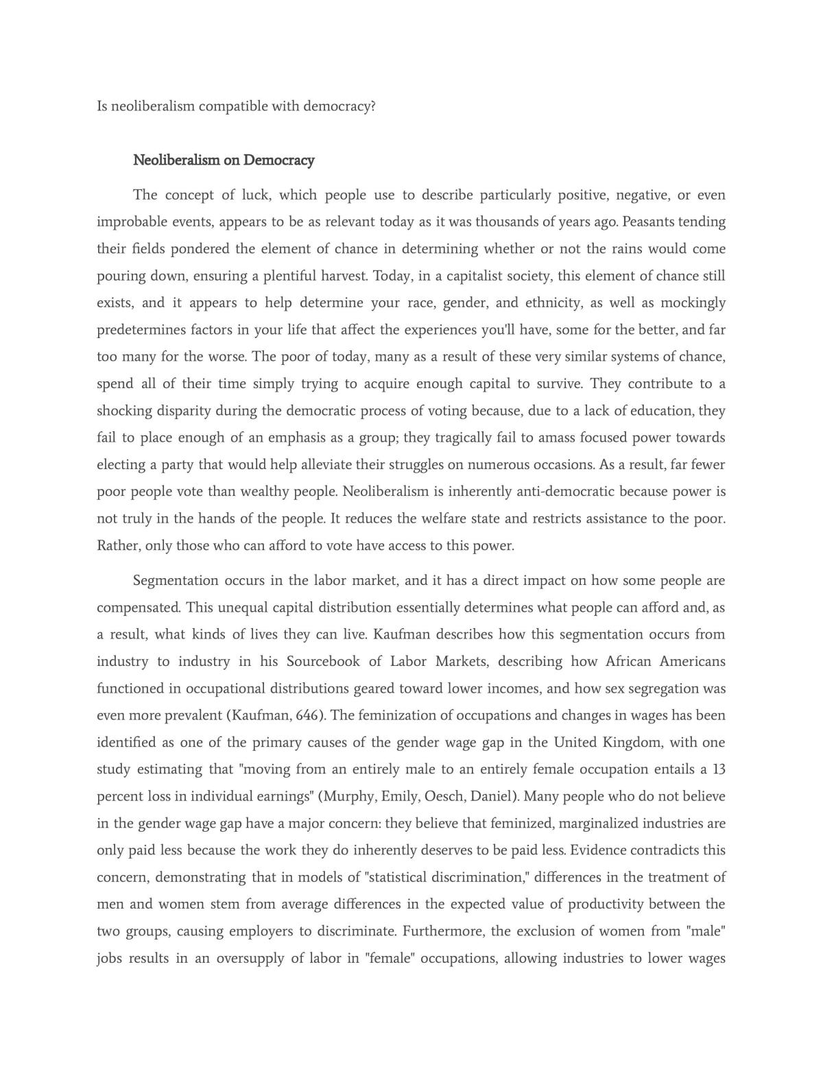 Is neoliberalism compatible with democracy? - Page 1