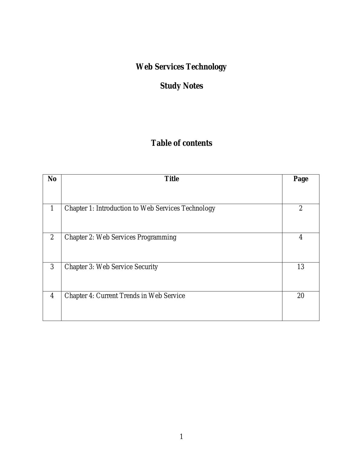 Web Services Technology - Page 1