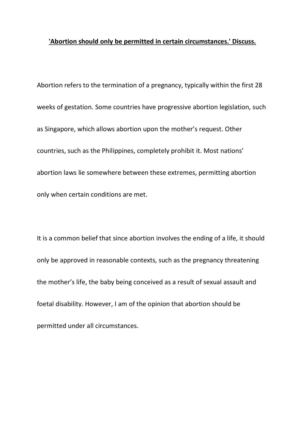 Abortion should only be permitted in certain circumstances - Page 1