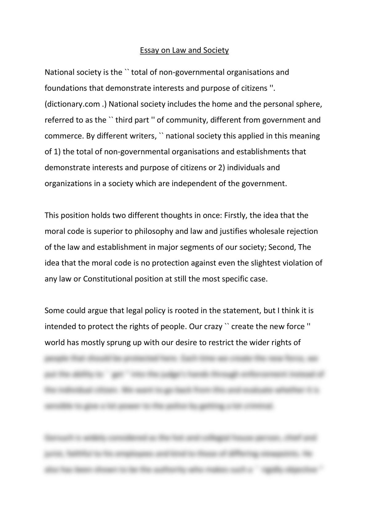law and society essay a level law