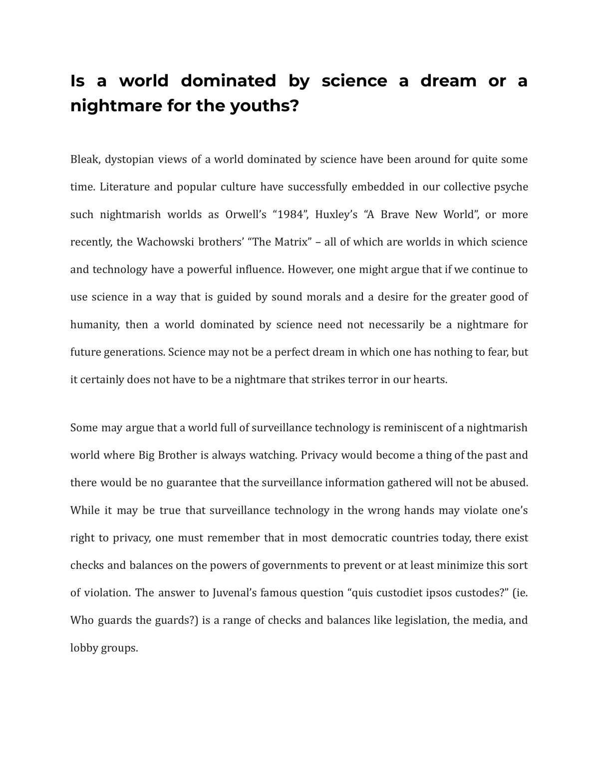 Youth essays - Page 1