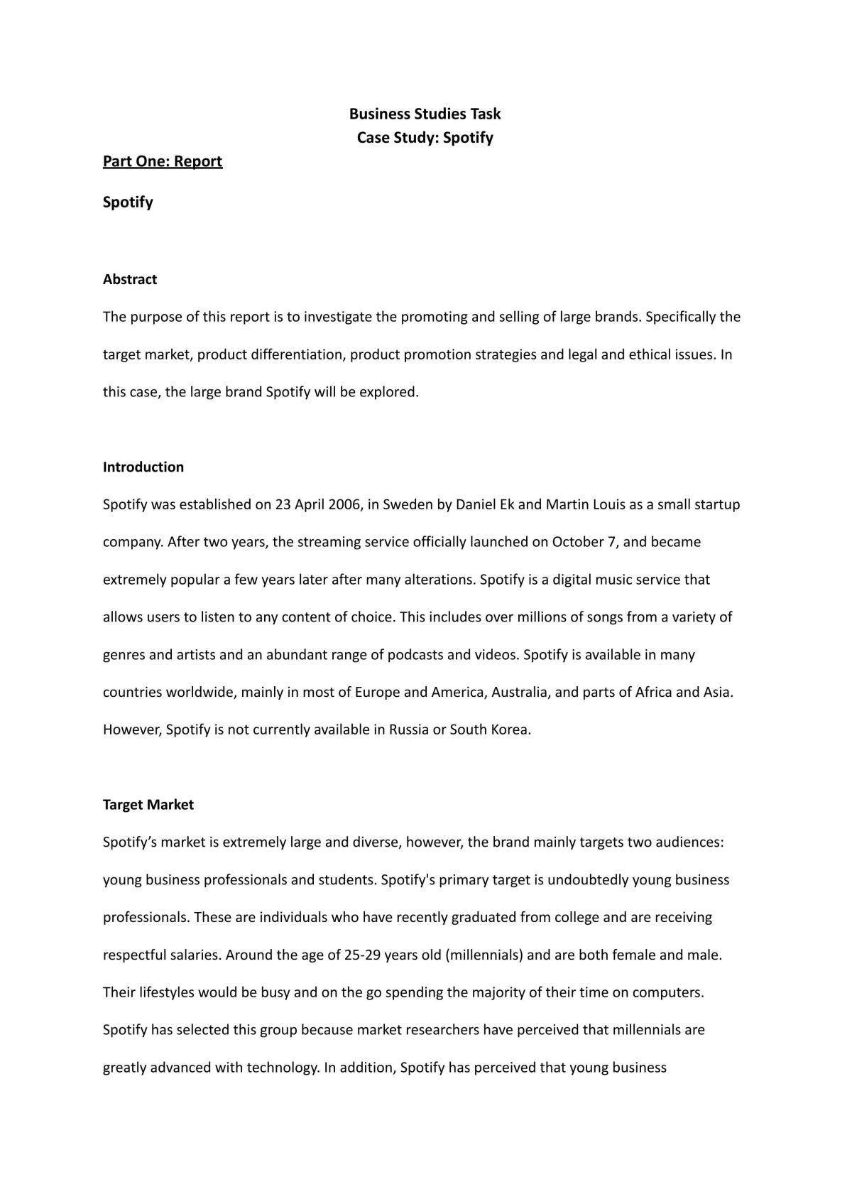 Spotify Case Study - Page 1