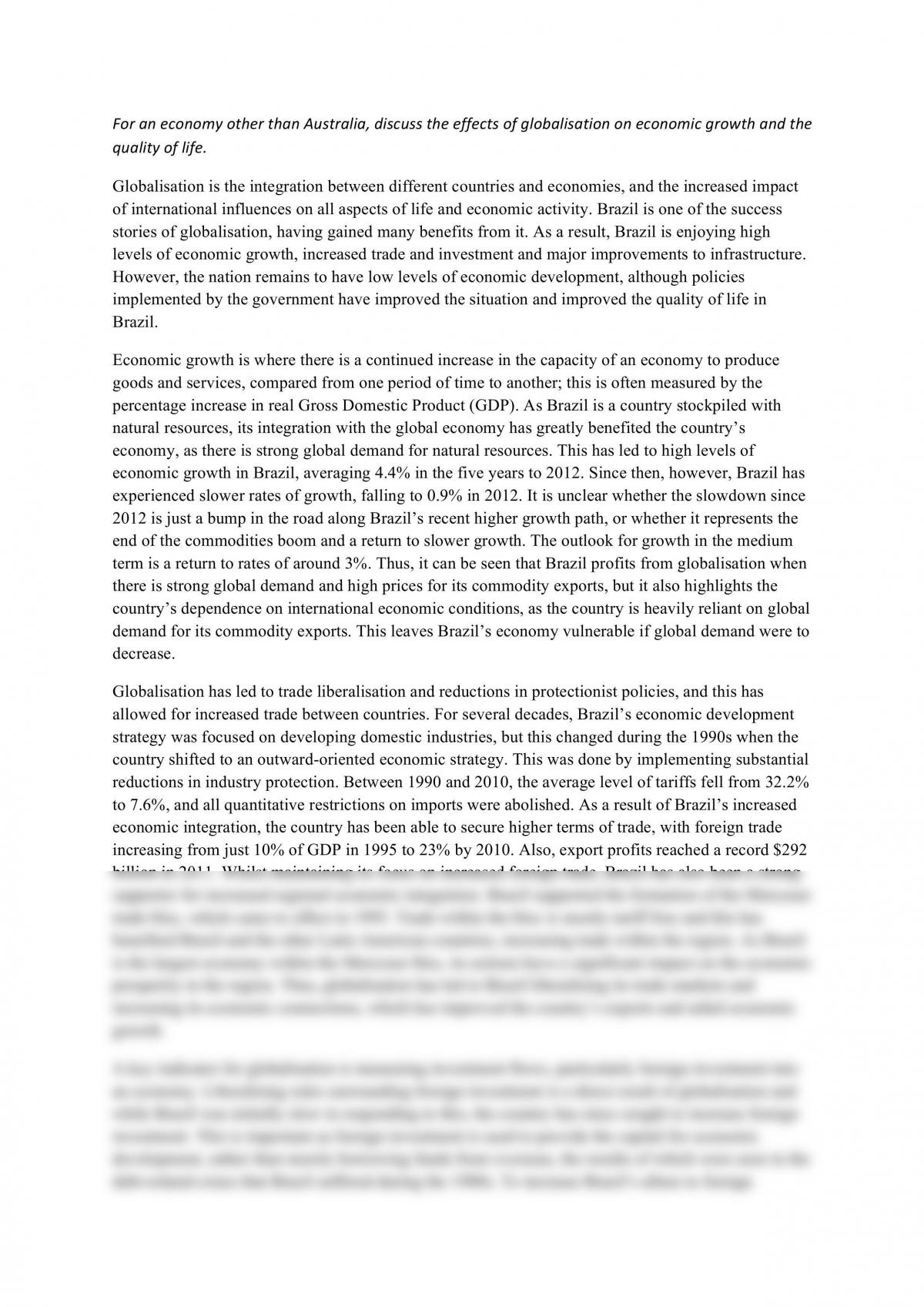 Brazil Case Study 20/20 Essay - Page 1