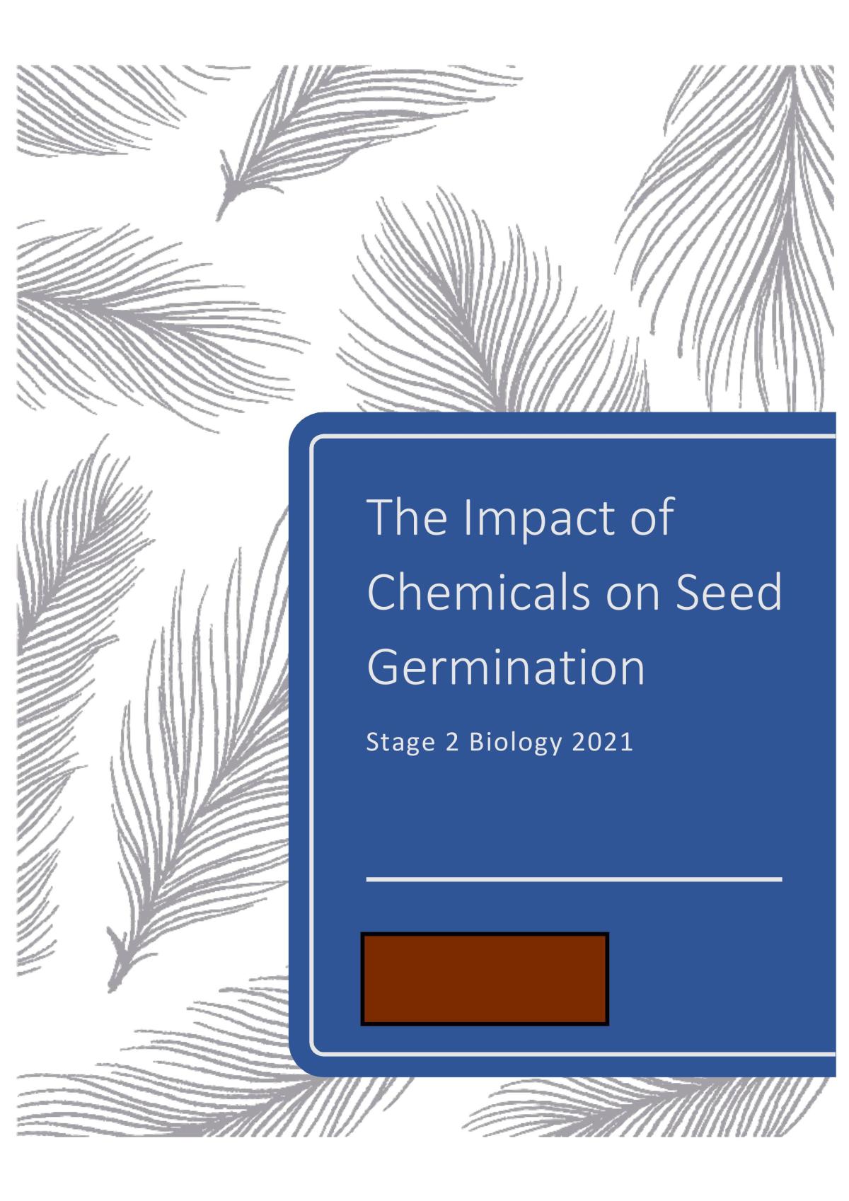 Stage 2 biology practical report on the impact of chemicals on seed germination - Page 1
