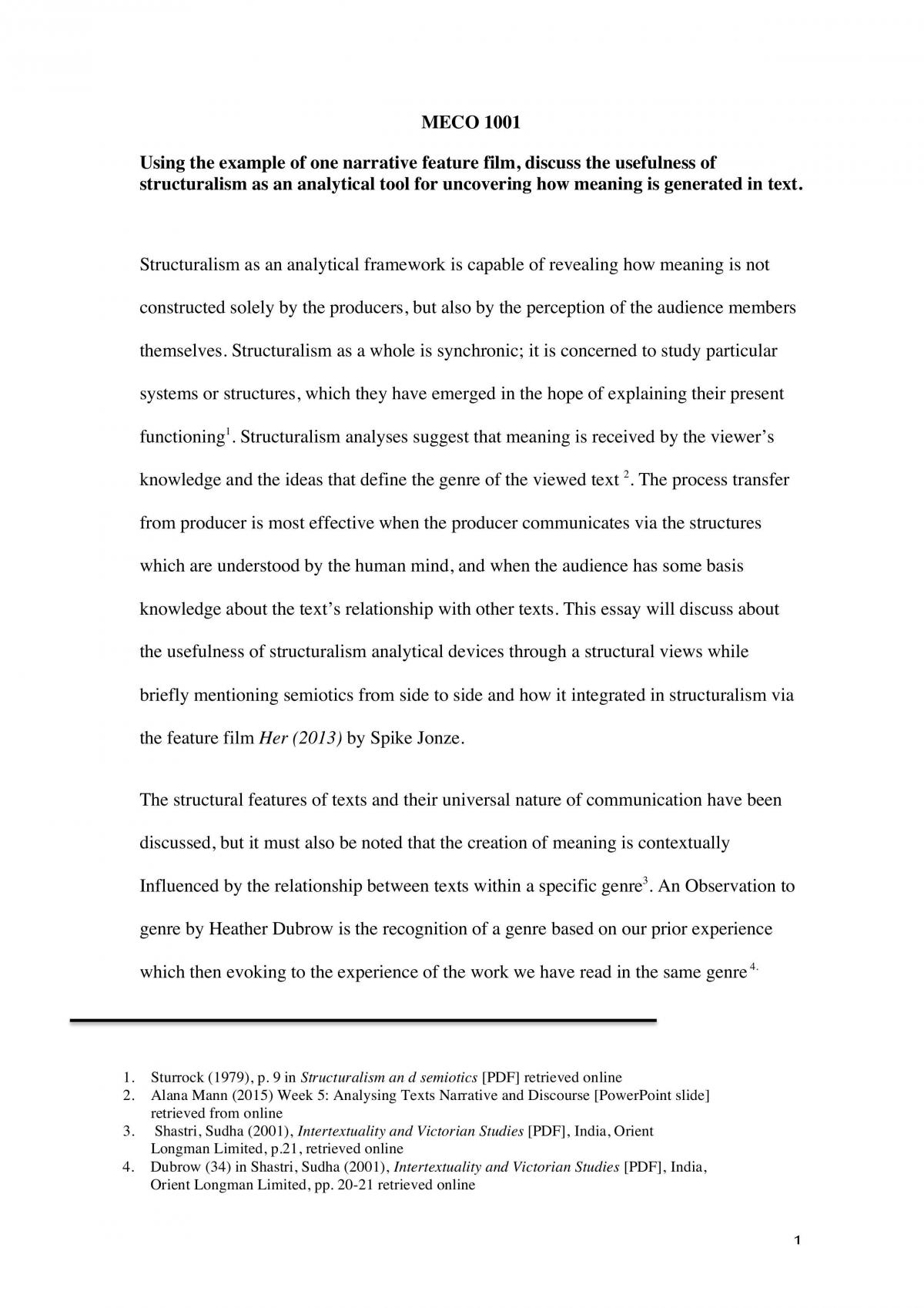 MECO Structuralism Assignment  - Page 1