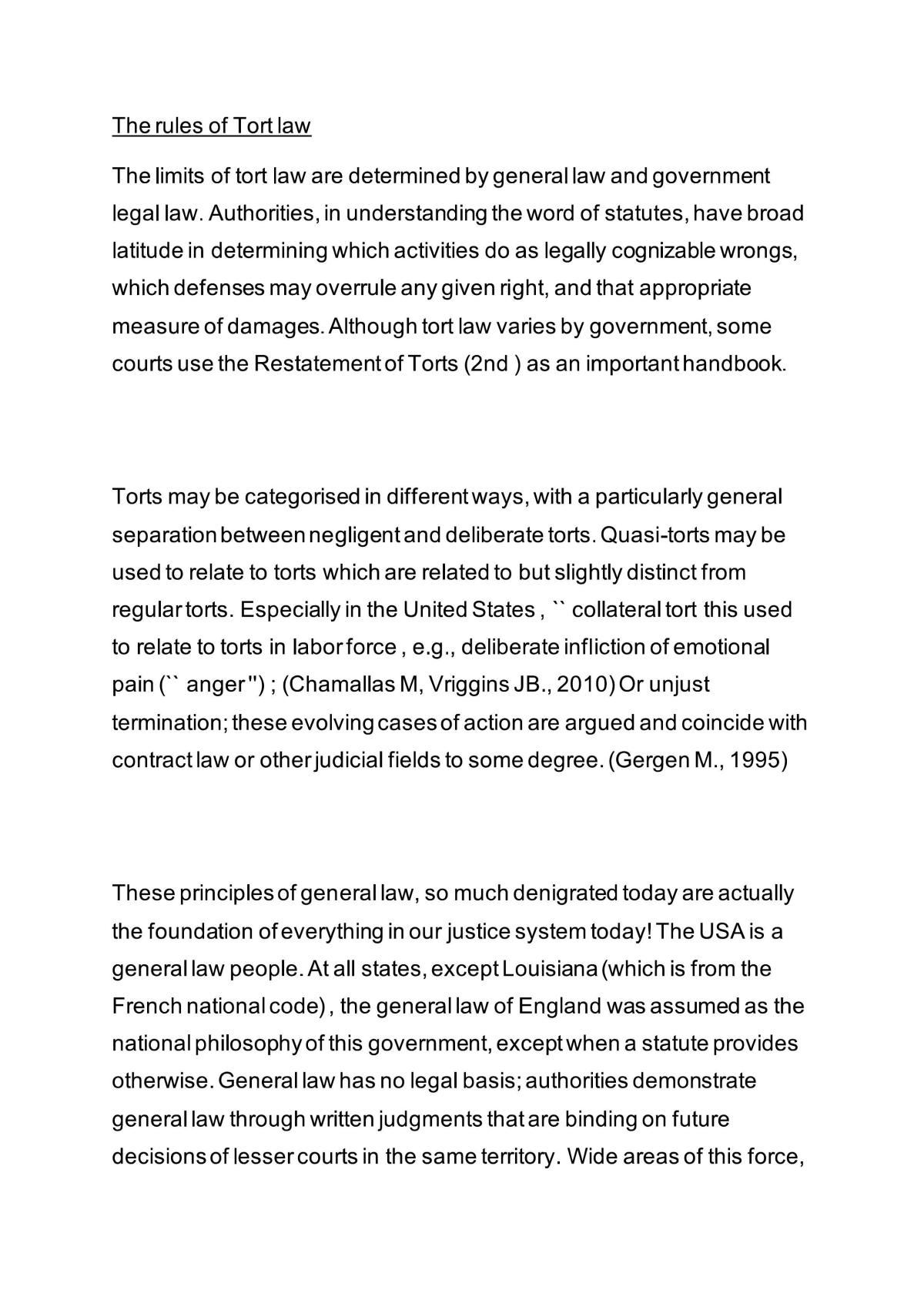 The rules of Tort law - Page 1