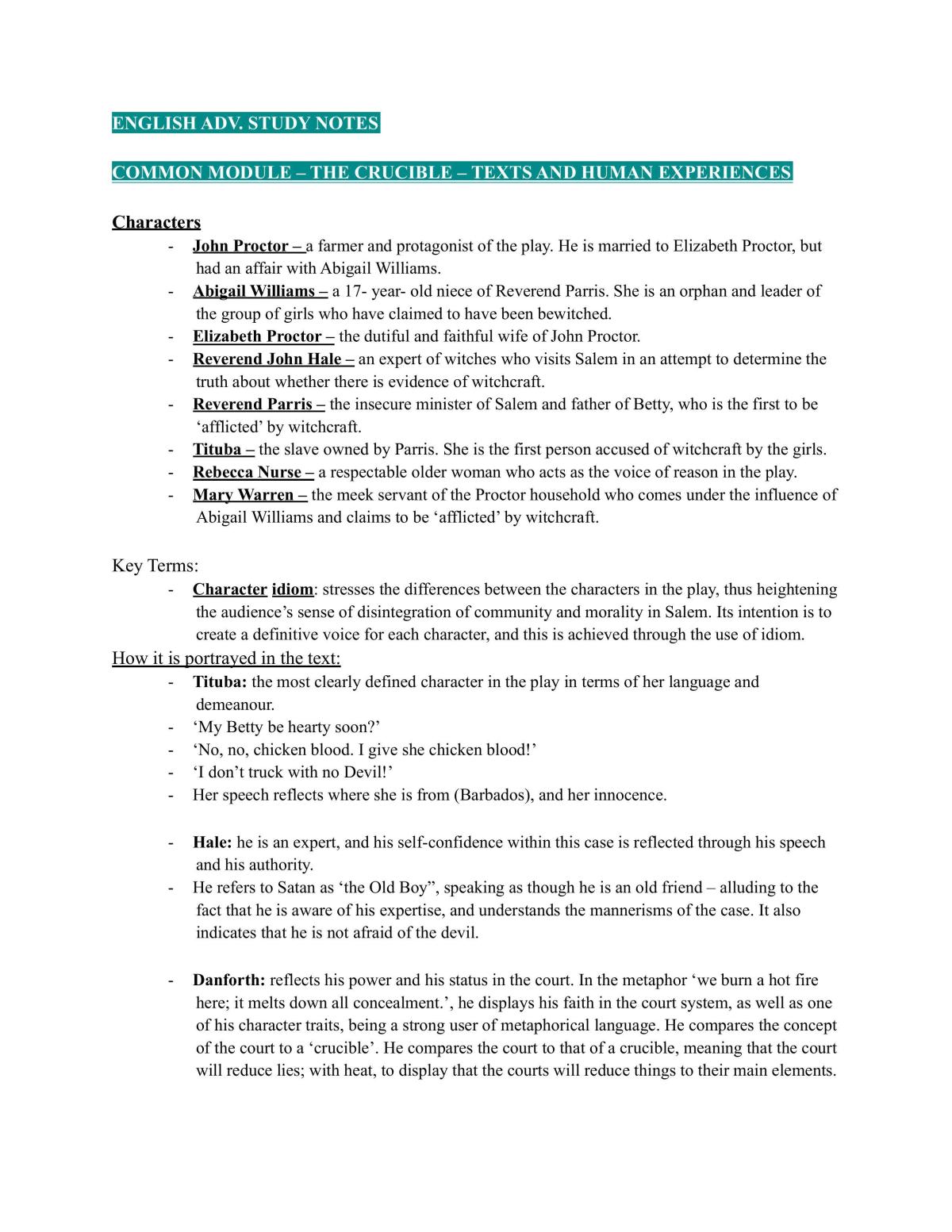 English Adv. Study Notes - Page 1