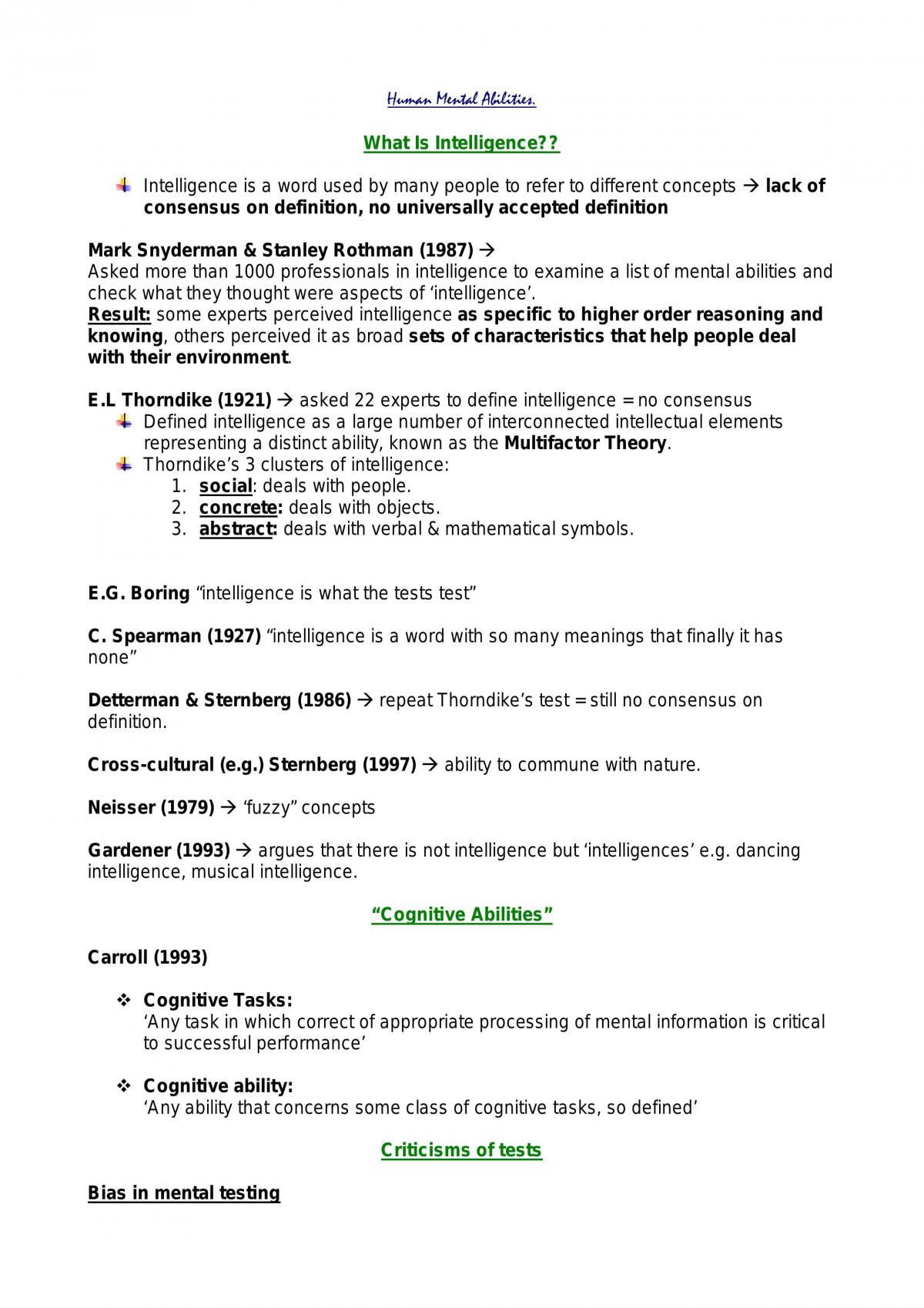 Human Mental Abilities Notes - Page 1