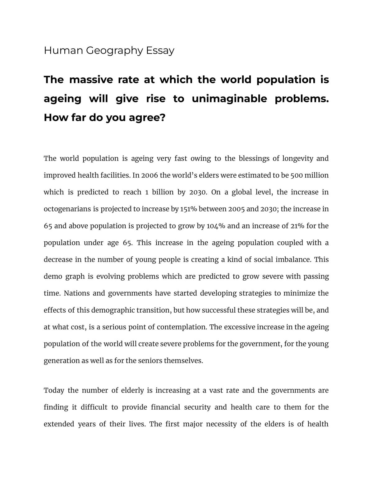 Ageing world population - Page 1