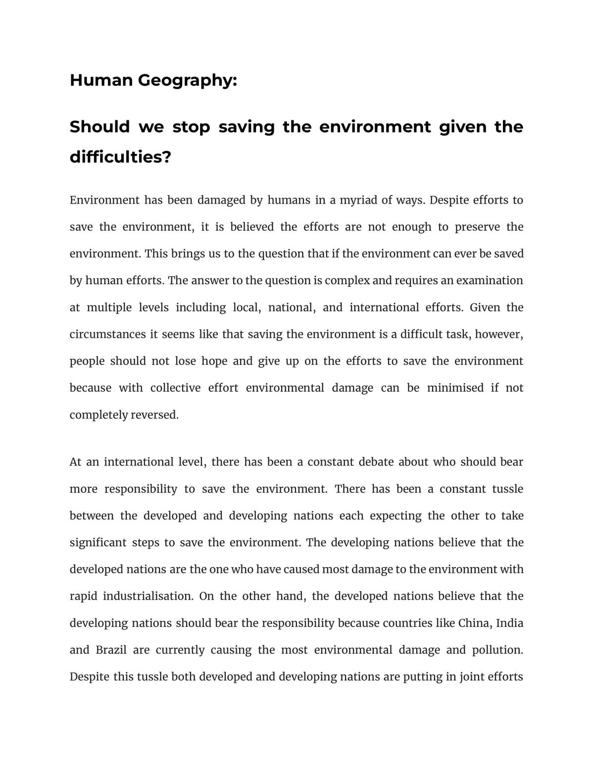 Should we stop saving the environment? - Page 1