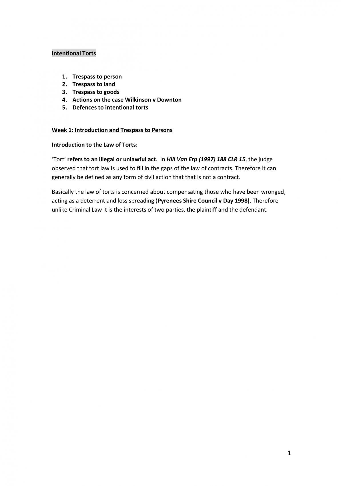 Torts Complete Notes  - Page 1