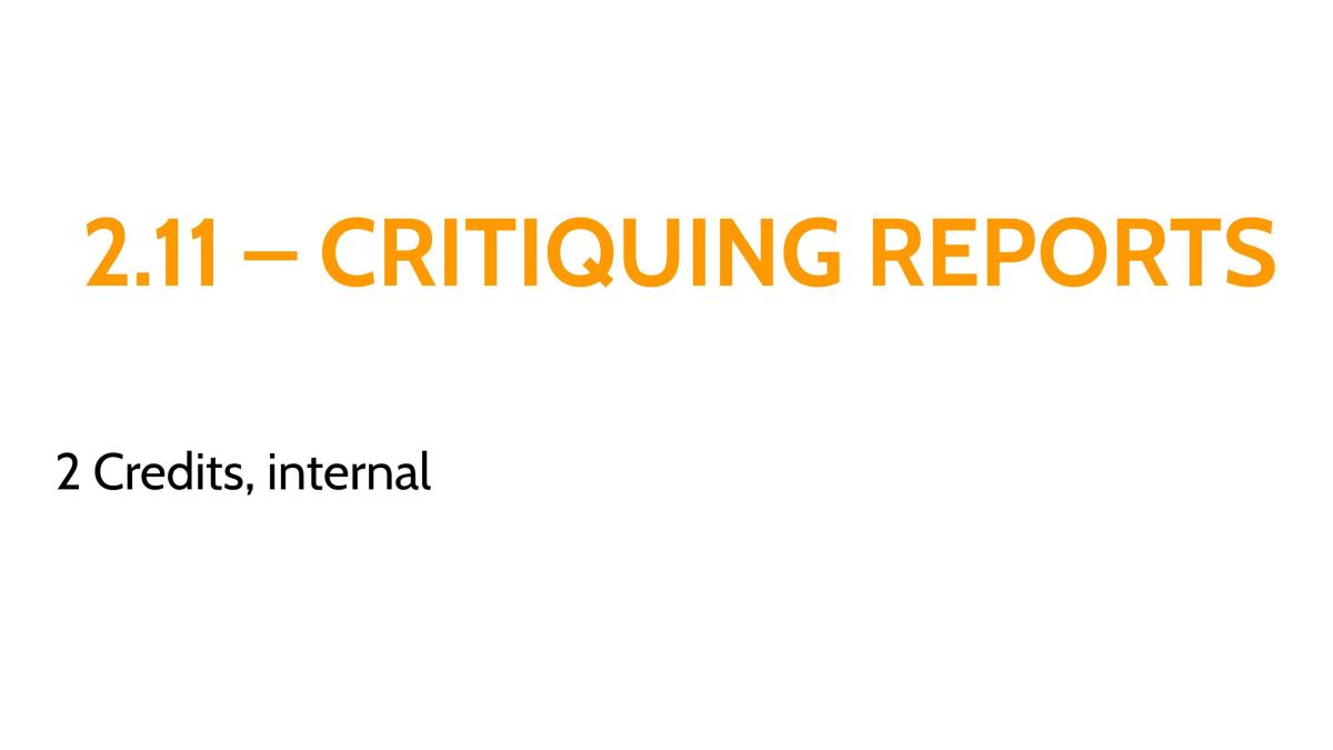 2.11 Critiquing reports Full Study Notes - Page 1