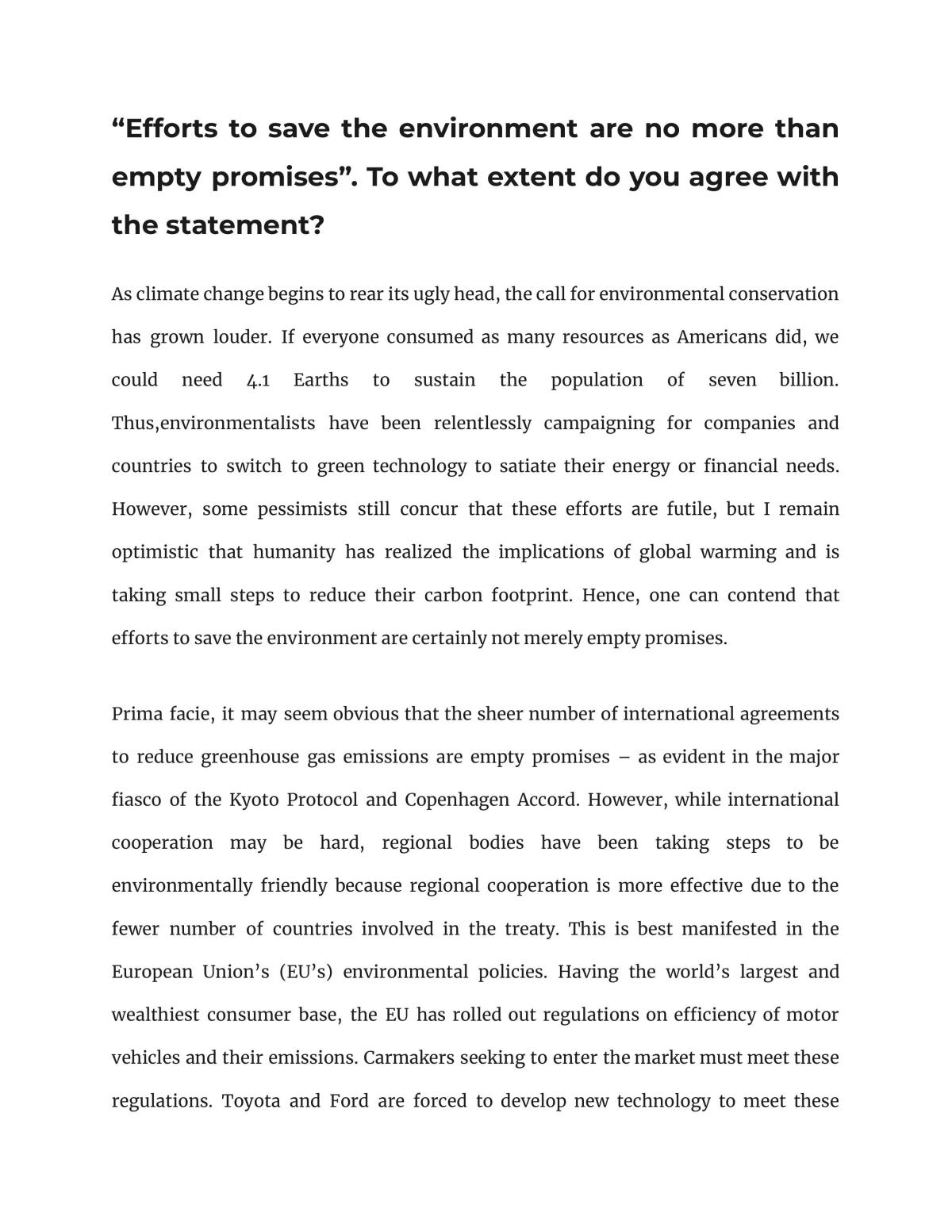 Efforts to save the environment are no more than empty promises - Page 1