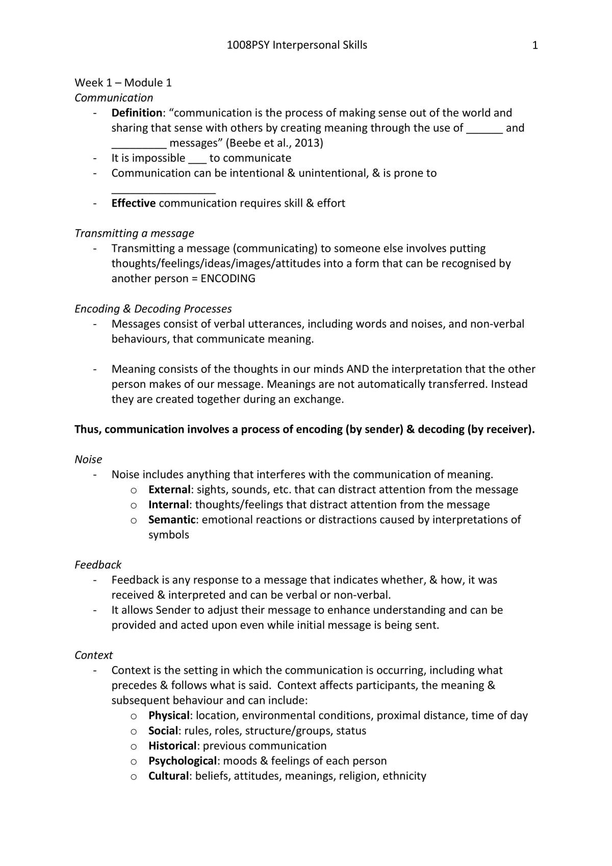 1008PSY Interpersonal Skills Module 1 - 3 - Page 1