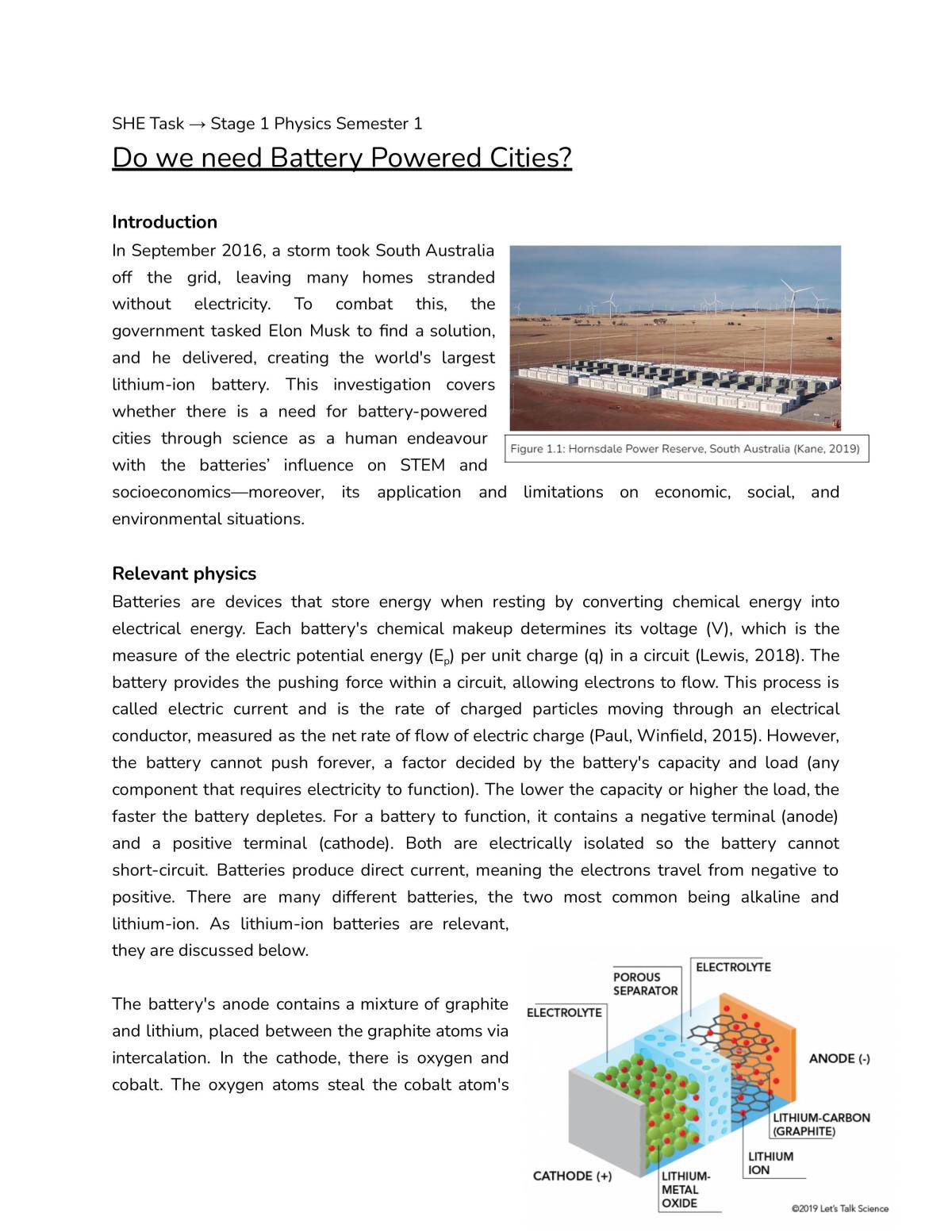 Battery Powered Cities SHE Task: Do we need Battery Powered Cities? - Page 1