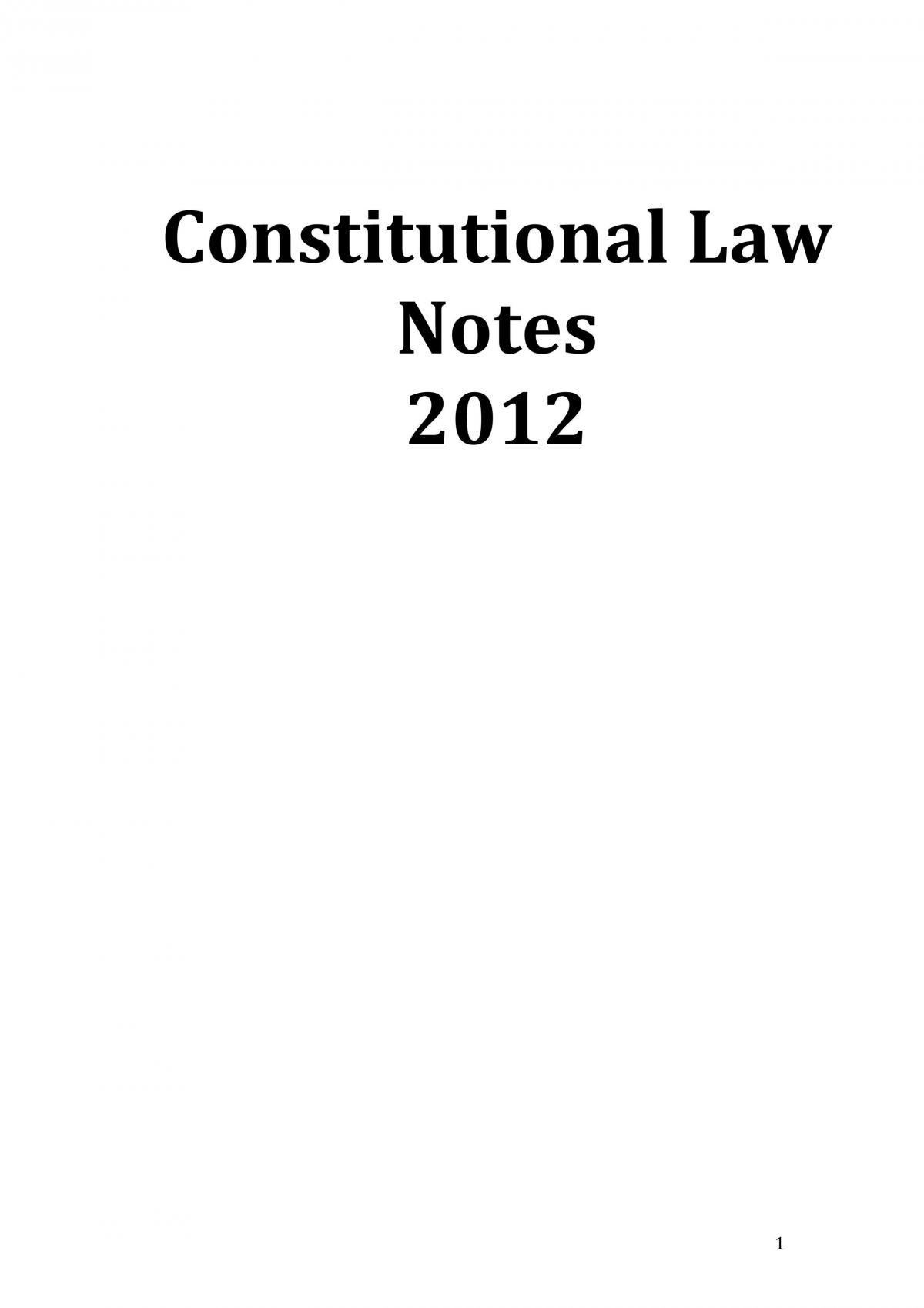 Constiutional Law Notes Complete - Page 1