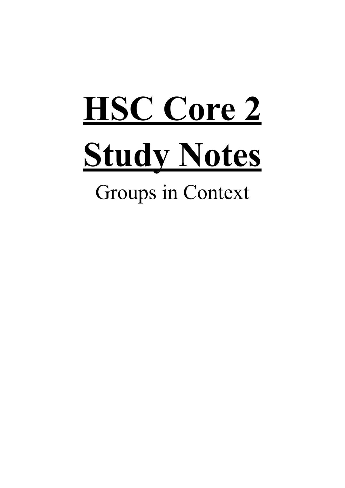 Core 2 Study Notes - Page 1