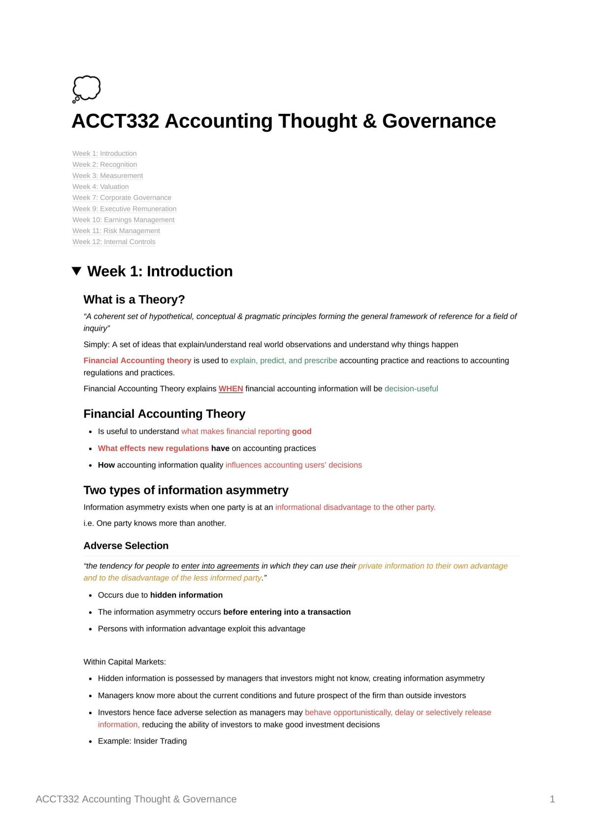 ACCT332 ATG Study Notes - Page 1