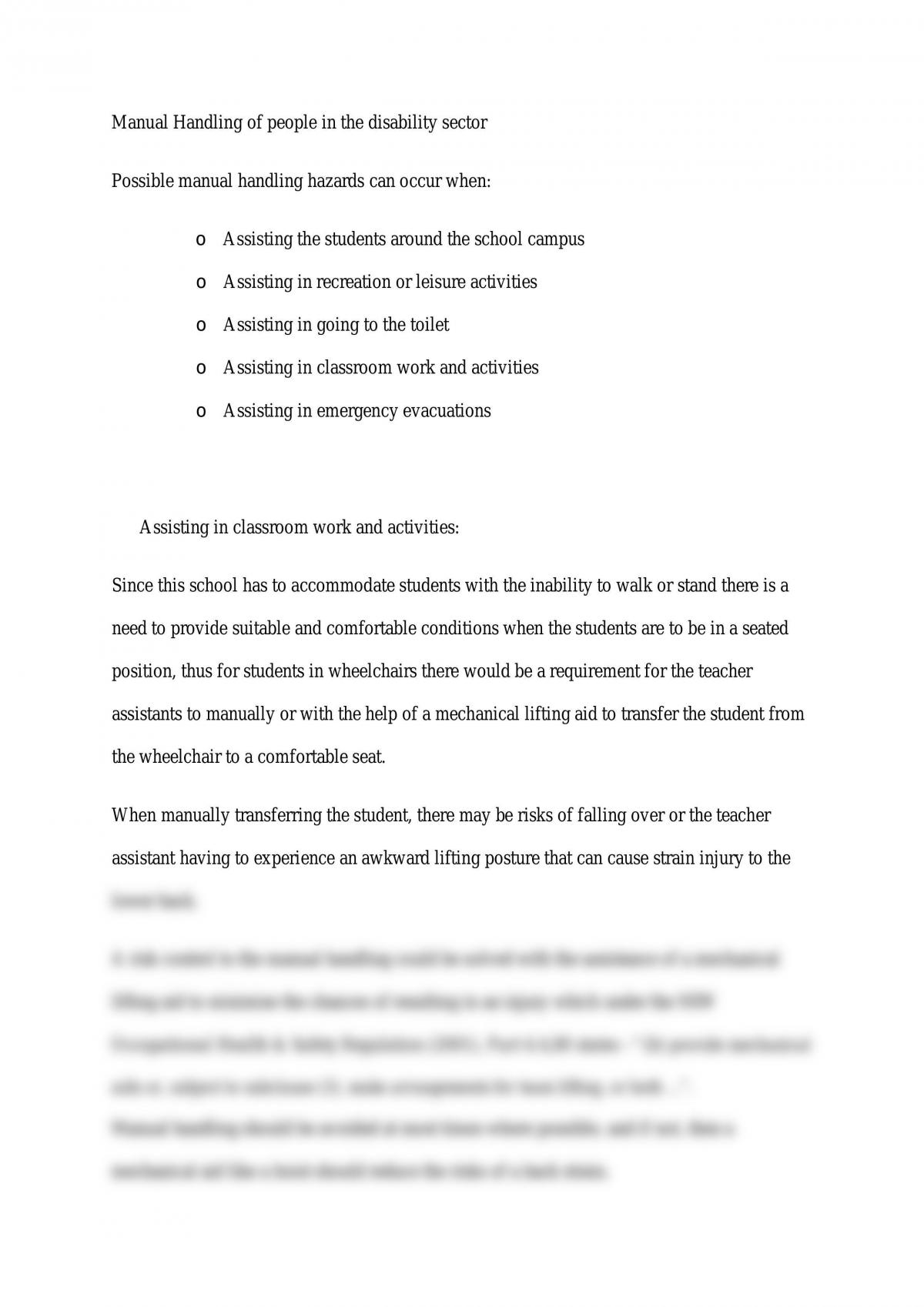 Manual Handling Notes - Page 1