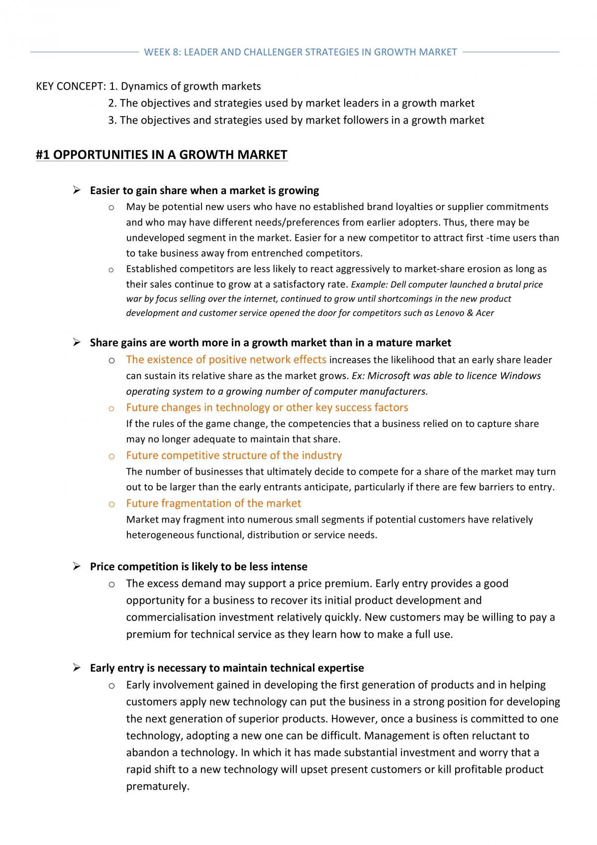 Leader & Challenger Strategies in Growth market  - Page 1