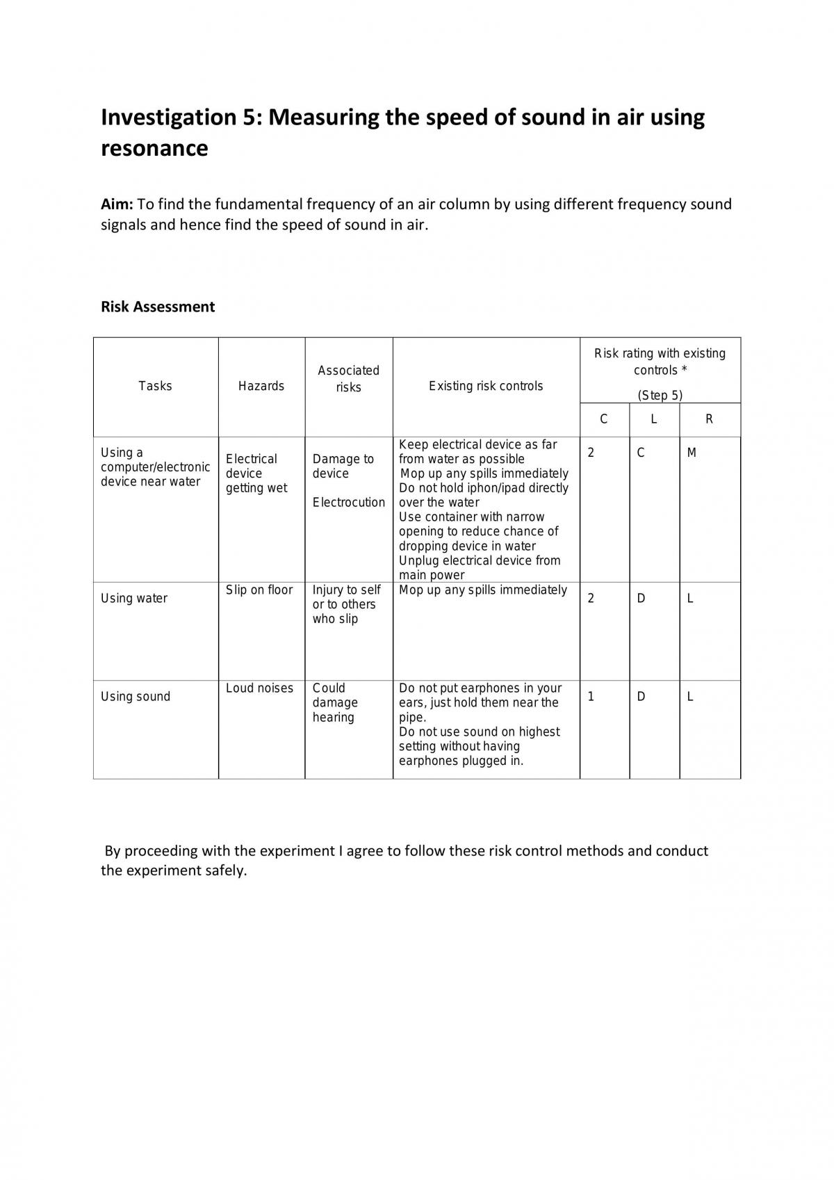 Speed of Sound in Air Using Resonace - Page 1