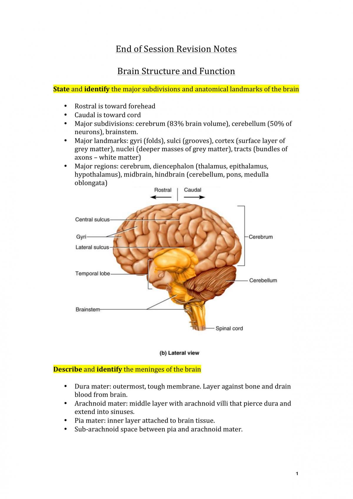 Study Notes Physiological Sciences 1 - Page 1