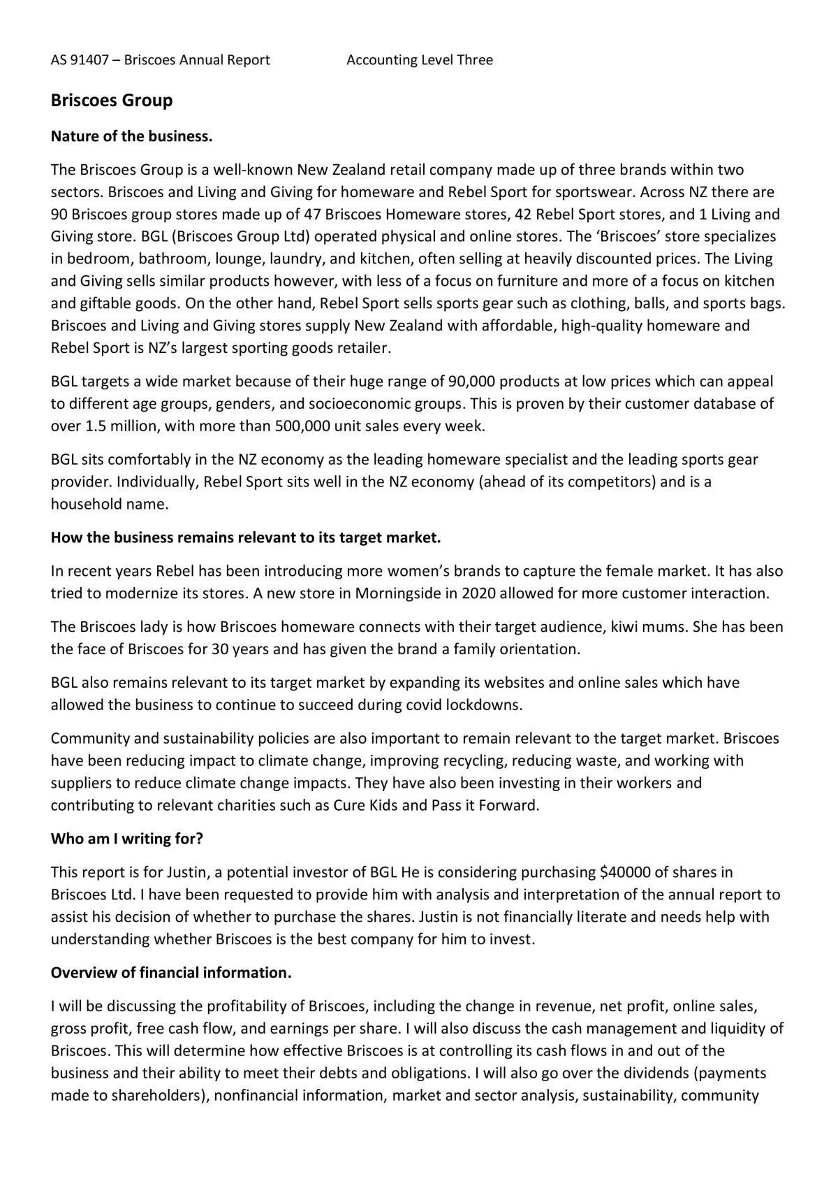 Accounting Company Analysis - Page 1