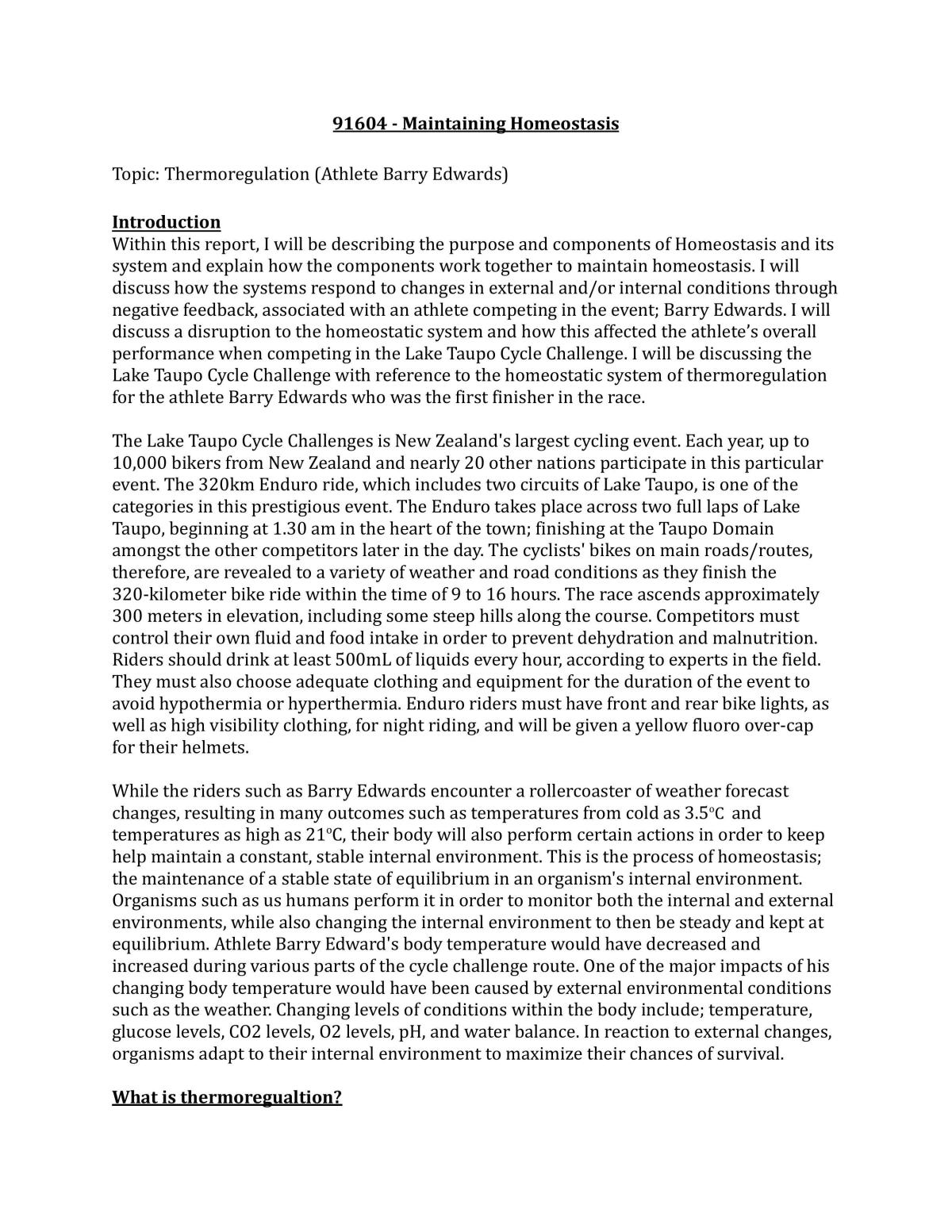 Biology 91604 Report - Page 1