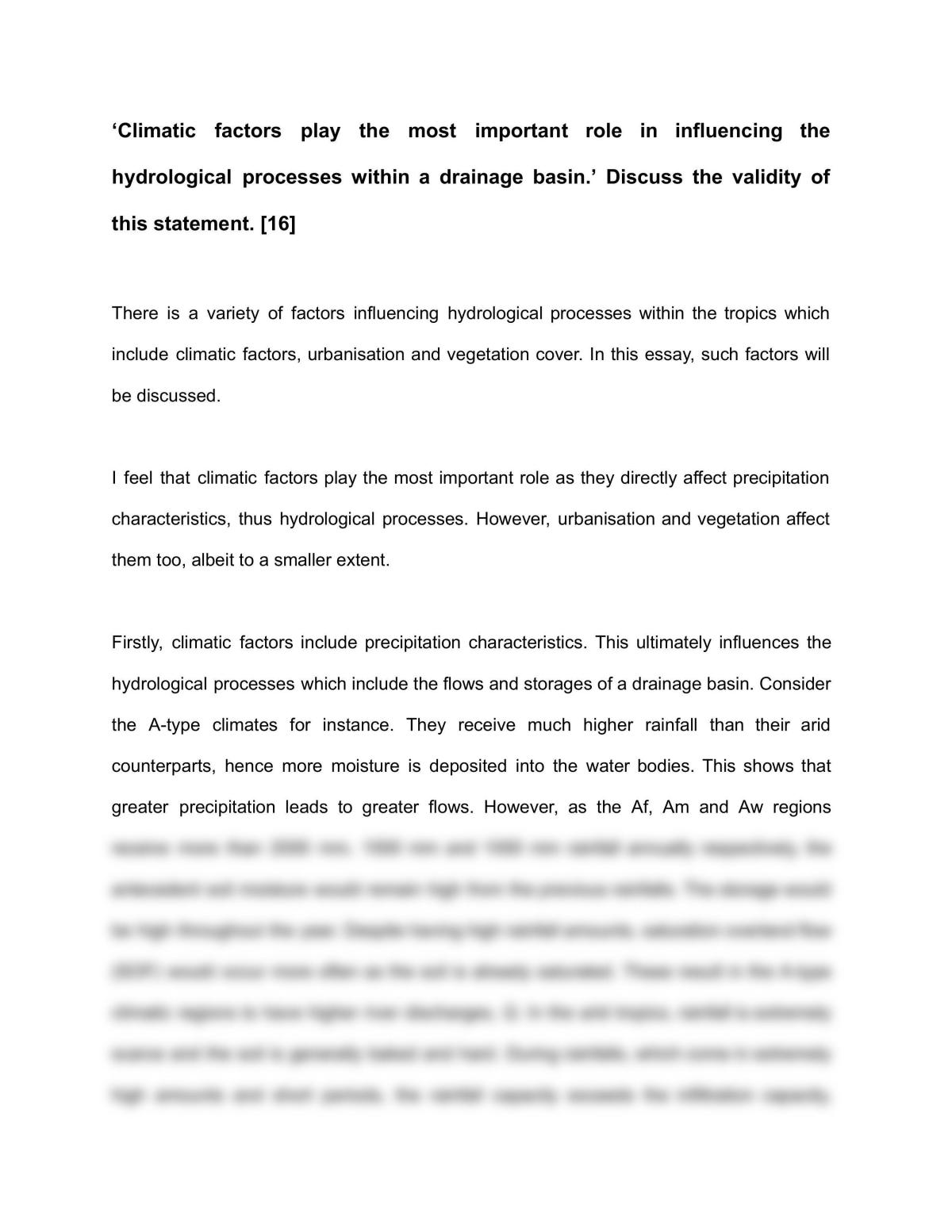 Climatic factors play the most important role in influencing hydrological process - Page 1