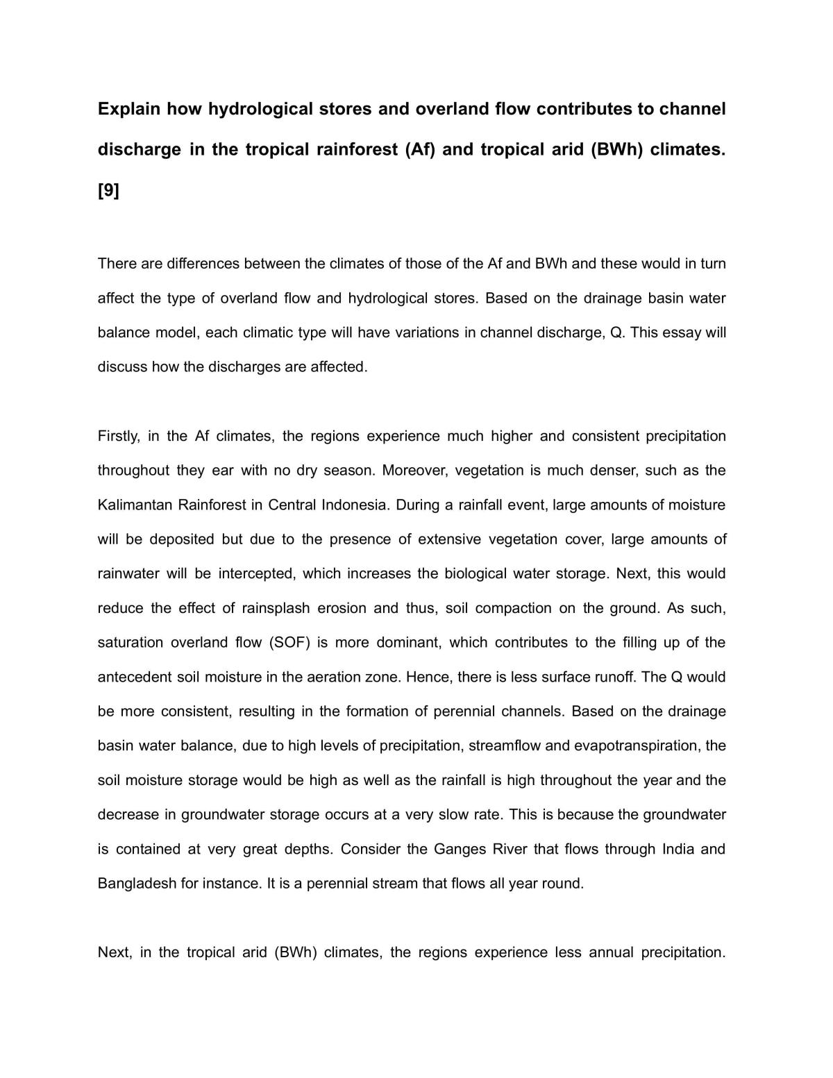Climate Type Questions - Page 1