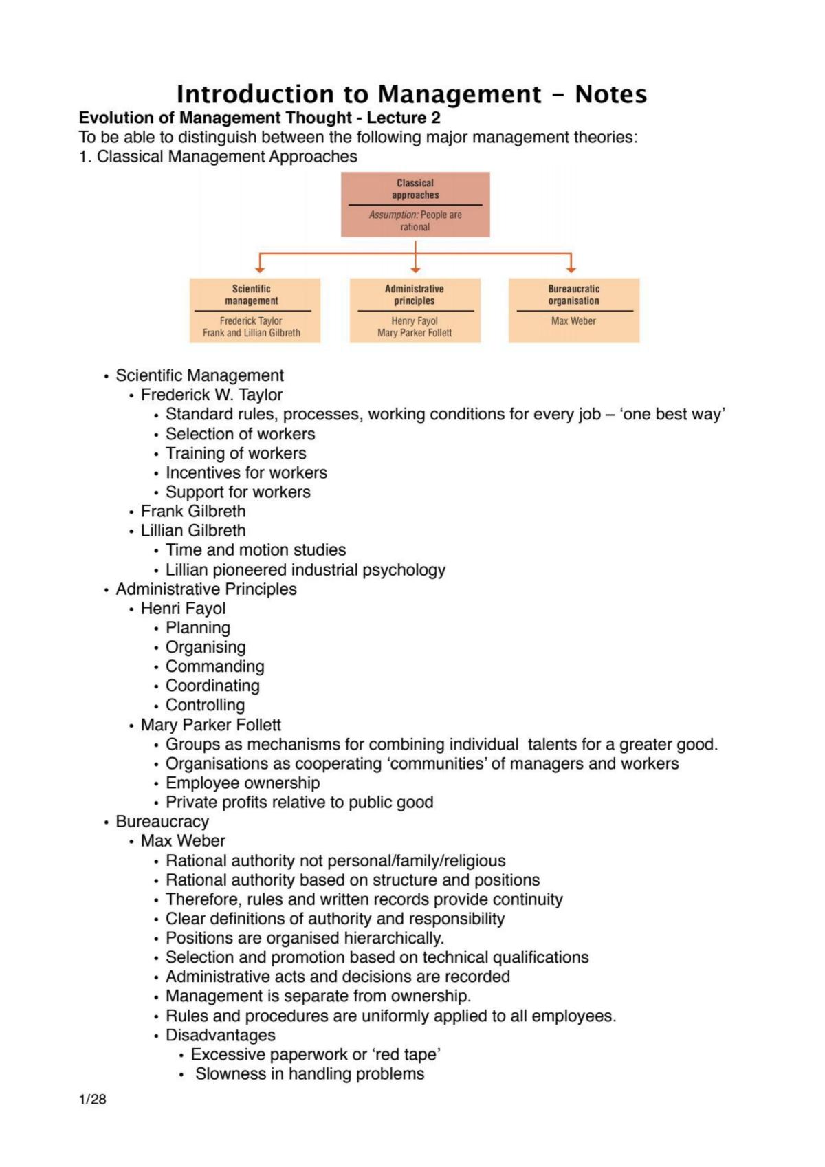Introduction to Management Notes - Page 1