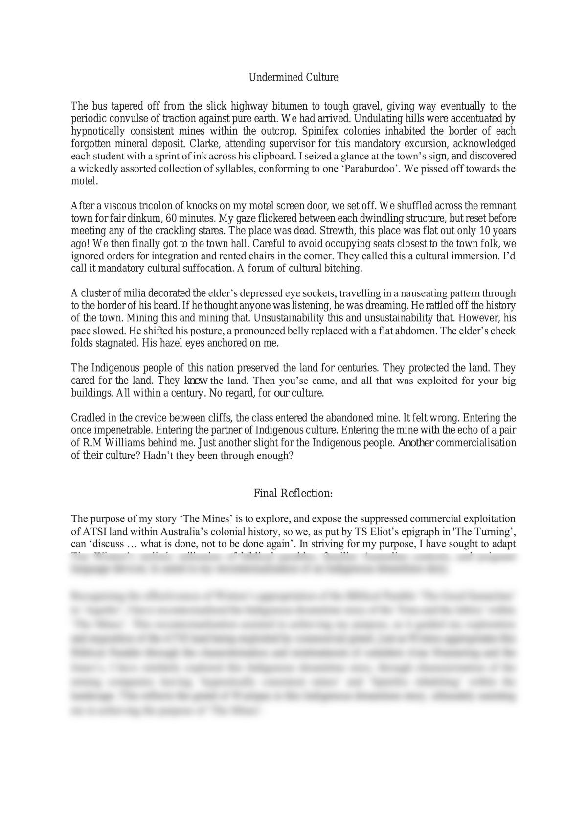 Full Mark Relfection and Narrative - Page 1