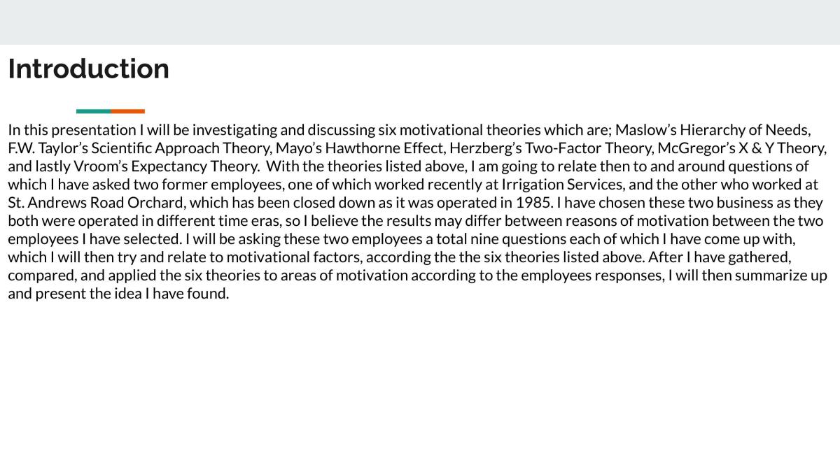 Motivation Theory - AS90847 - Page 1