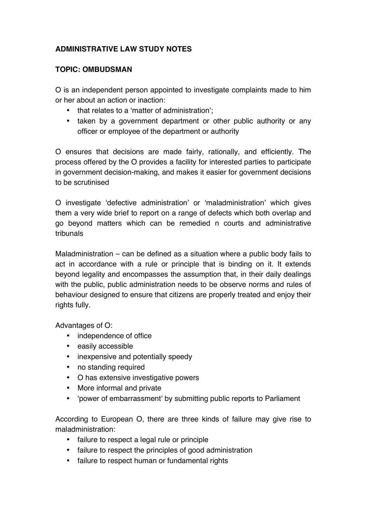 Ombudsman Notes - Page 1